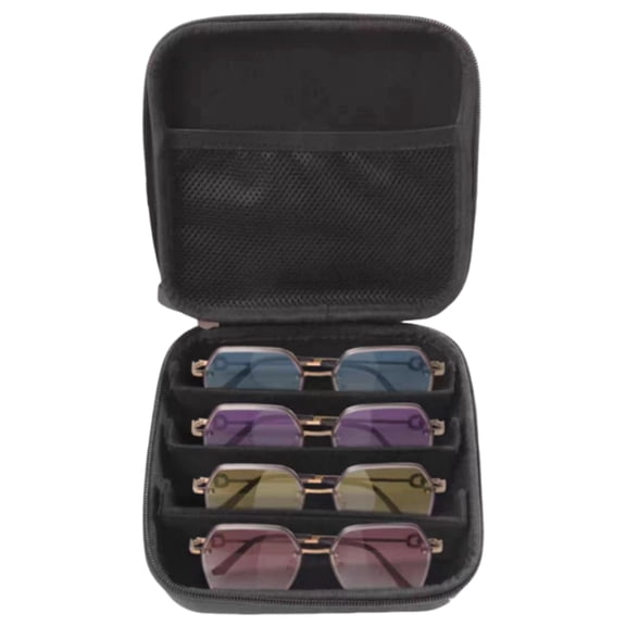 Protective Sunglasses Travel Pouches Adjustable 4/7 Slot Eyeglasses Holder Storage Box Sunglass Storage Holder for Eyewear Watch Jewelry (Style A)