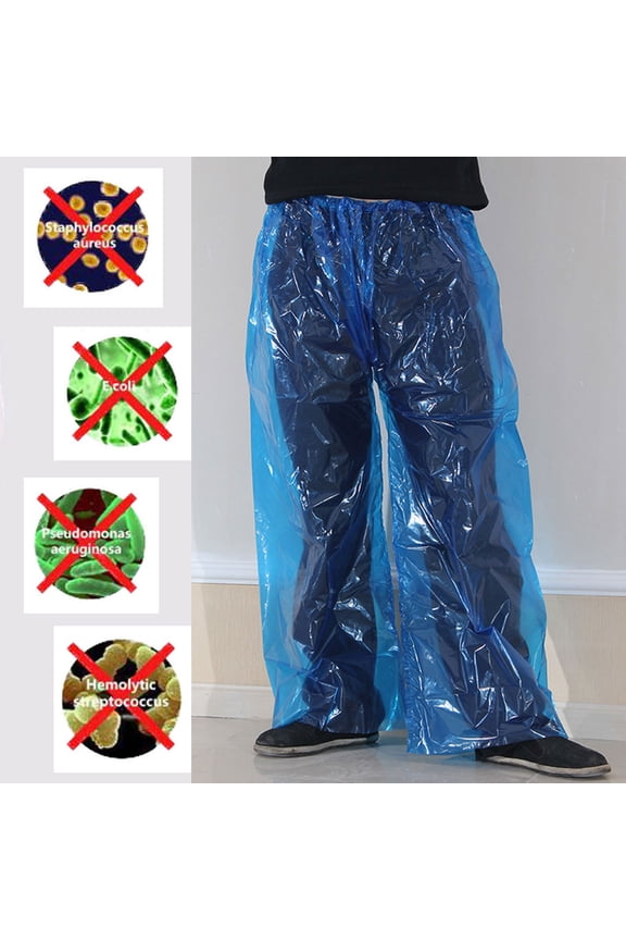 Protective Unisex Disposable Rain Pants Cover Splashproof Body Legwear, Blue