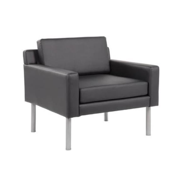 Protective Vinyl Lounge Chair, Black