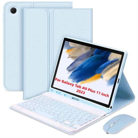 【Protective case Keyboard and mouse set】Detachable tablet case, lightweight, portable, and stable support with BT keyboard/pen slot, suitable for Samsung Galaxy Tab A9(8.7 inches)