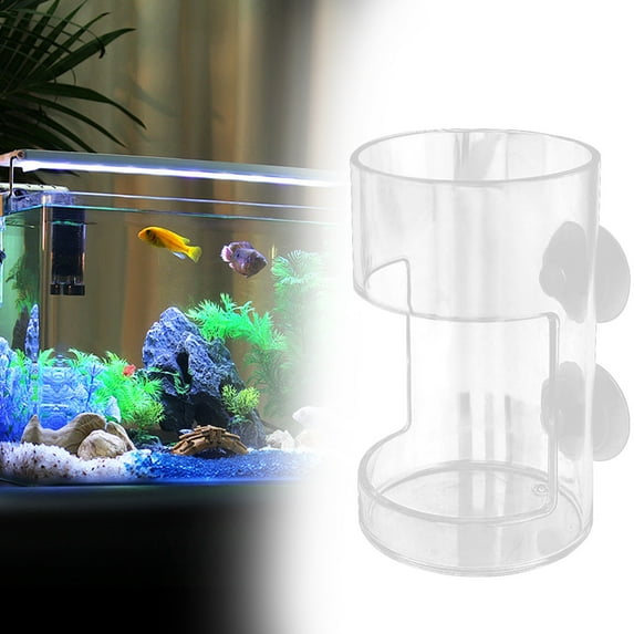 Protective cover Fish Food Feeder Acrylic Fish Tank Feeder With Suction Cup Square Fish Feeder Dish Fish Feeding Ring Transparent Aquarium Fish Feeding Tube Station Floating Food Tray Feeder