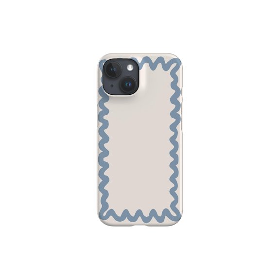 Protective iPhone Case Abstract Swirl Border Dusty Blue Y2K Design Fluid Paint Cover IP13/14 Magnetic MagSafe Compatible