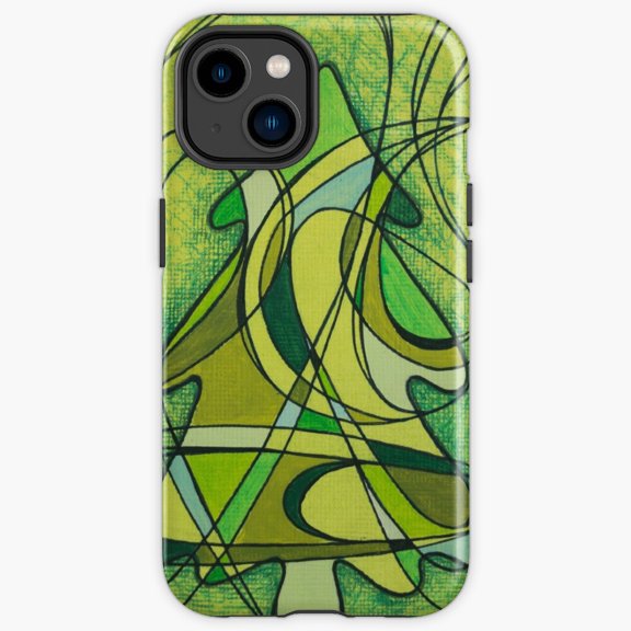 Protective iPhone Case Abstract Winter Tree Contemporary Minimalist Shape Graphic Cover IP15 Magnetic MagSafe Compatible