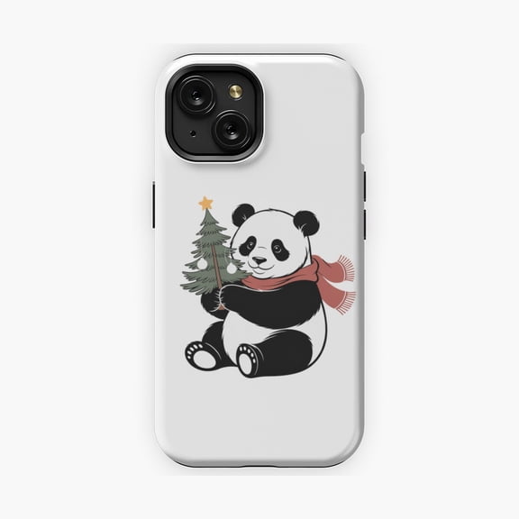 Protective iPhone Case Adorable Panda Graphic Decorative Phone Case Sweet Cartoon Wildlife Giant Bear Face Shell IP13/14 Magnetic MagSafe Compatible