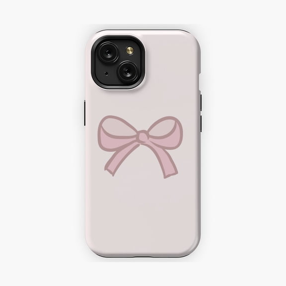Protective iPhone Case Adorable Pink Ribbon Bow Phone Case Charming Pastel Ribbon Design IP15 Magnetic MagSafe Compatible