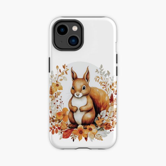 Protective iPhone Case Adorable Squirrel Woodland Design Phone Case IP13/14 Magnetic MagSafe Compatible