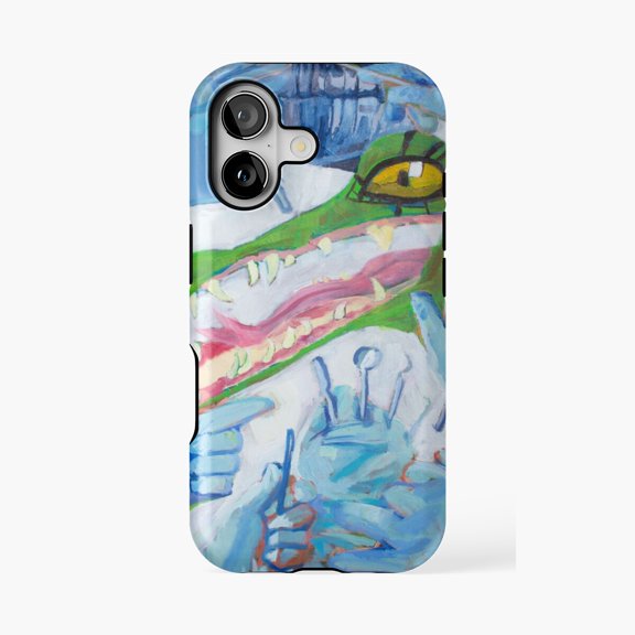 Protective iPhone Case Alligator At The Dentist Animal Medical Design Phone Case IP13 Pro Magnetic MagSafe Compatible