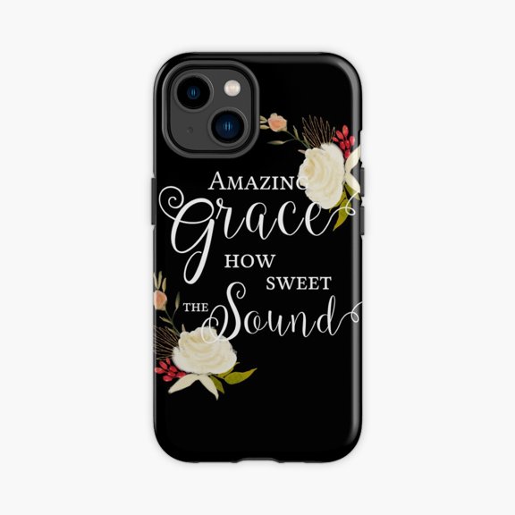 Protective iPhone Case Amazing Grace How Sweet The Sound Hymn Design Phone Case IP13/14 Magnetic MagSafe Compatible