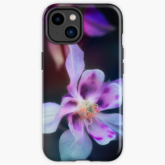 Protective iPhone Case Aquilegia Flower Macro With Dreamy Colors Botanical Petal Heavy Duty Shockproof Hard Shell IP13 Pro Magnetic MagSafe Compatible