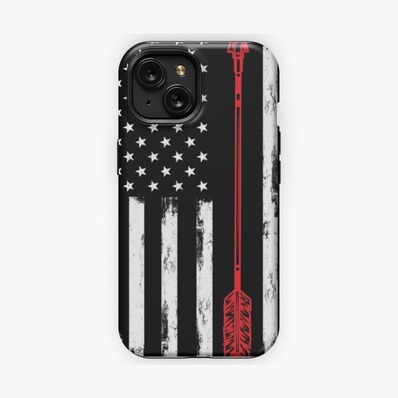Protective iPhone Case Archery Bow Flag Phone Case Archer Inspired Graphic Print IP13/14 Magnetic MagSafe Compatible