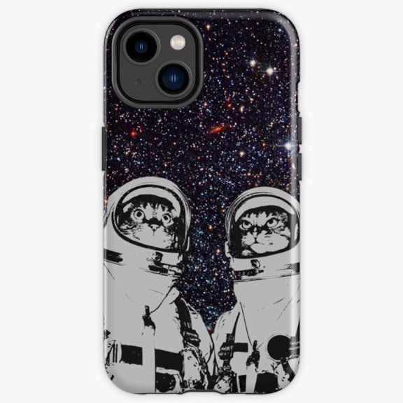 Protective iPhone Case Astro Cats Cosmic Universe Floating Spacesuit Feline Shield IP13/14 Magnetic MagSafe Compatible