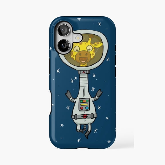Protective iPhone Case Astro Giraffe Space Animal Design Phone Case IP13/14 Magnetic MagSafe Compatible