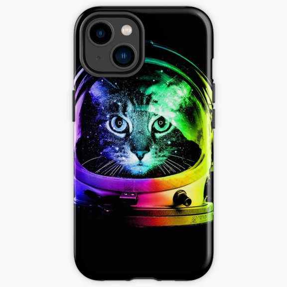 Protective iPhone Case Astronaut Cat Cosmic Spacesuit Floating Scifi Shield IP15 Magnetic MagSafe Compatible
