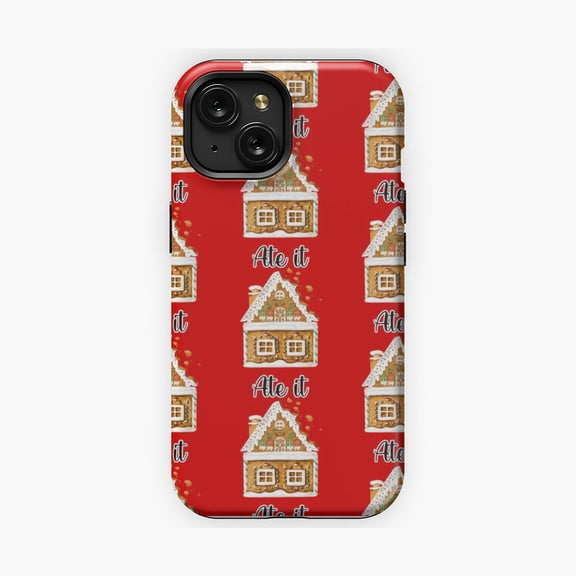 Protective iPhone Case Ate It Gingerbread House Festive Inspired Phone Case Baking Dessert Pastry Mishap Cover IP15 Magnetic MagSafe Compatible