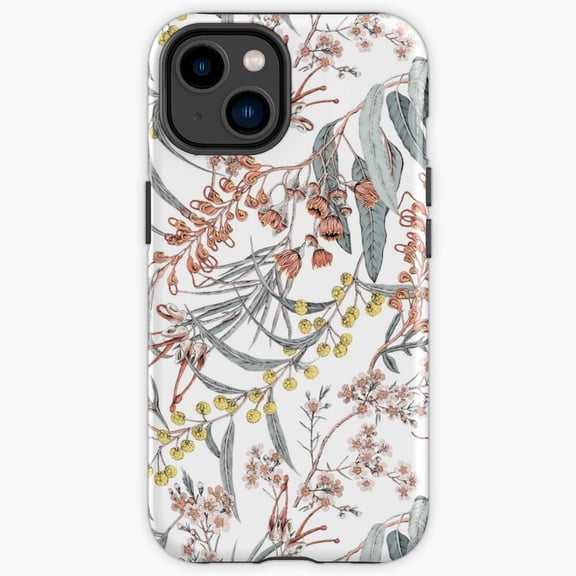 Protective iPhone Case Australian Native Flowers Crimson Protea Wattle Heavy Duty Shockproof Hard Shell IP16 Magnetic MagSafe Compatible