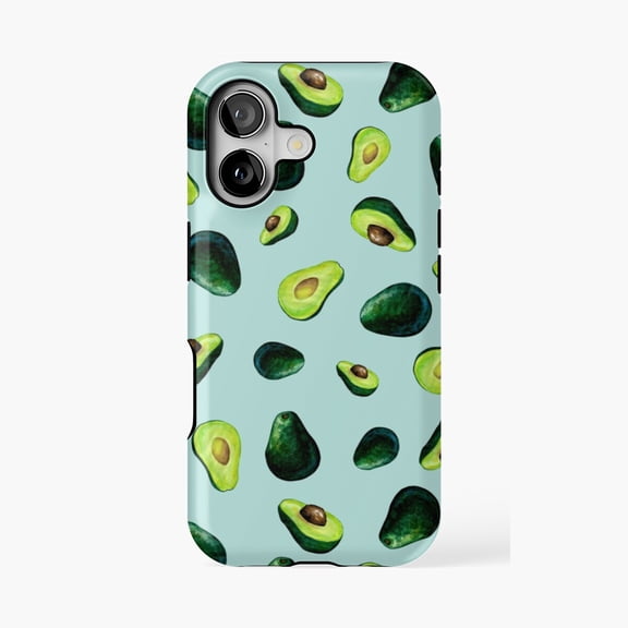 Protective iPhone Case Avocado Pattern Design Phone Case IP13/14 Magnetic MagSafe Compatible