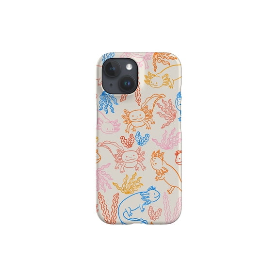 Protective IPhone Case Axolotl Coral Reef Salamander Design Bright protective-iphone-case-axolotl-coral-reef-salamander-design-bright
