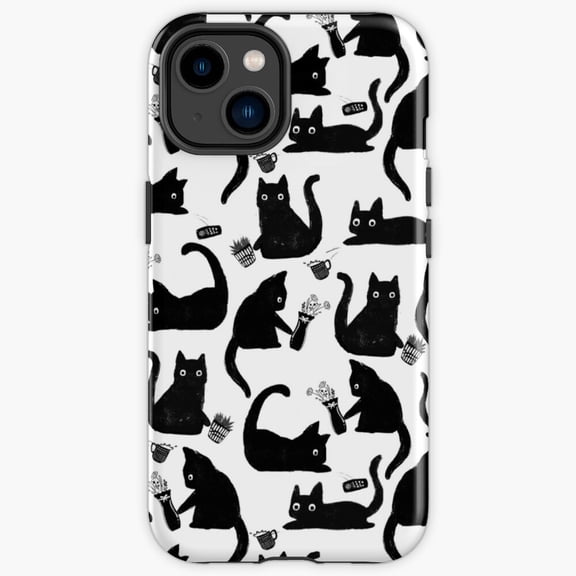 Protective iPhone Case Bad Cats Knocking Stuff Over Mischievous Feline Chaos Phone Case IP13/14 Magnetic MagSafe Compatible
