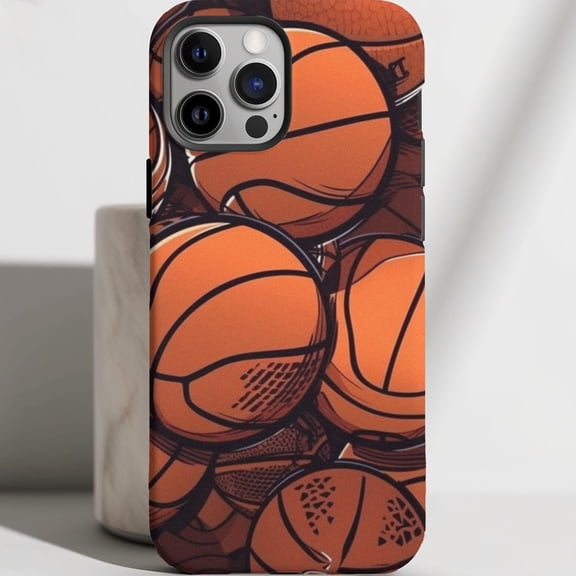 Protective iPhone Case Basketball Phone Case Slam Dunk Sporty Cartoon Slim Cover IP13/14 Magnetic MagSafe Compatible