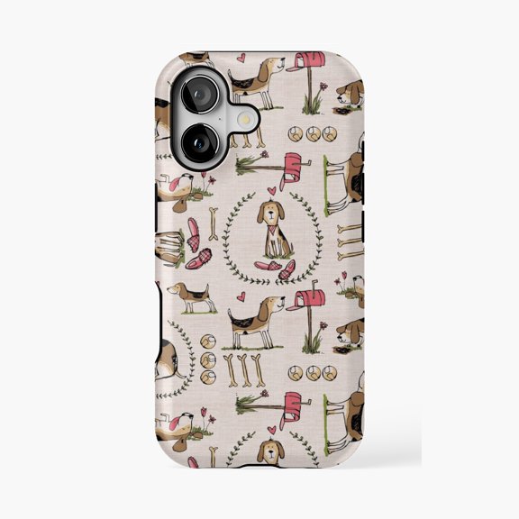 Protective iPhone Case Beagles Dog Design Phone Case IP13/14 Magnetic MagSafe Compatible