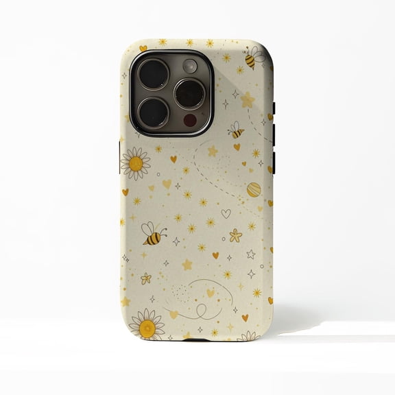 Protective iPhone Case Bee Protective Cell Phone Case Honey Bumble Cover Cute Honey Style 2 IP15 Magnetic MagSafe Compatible