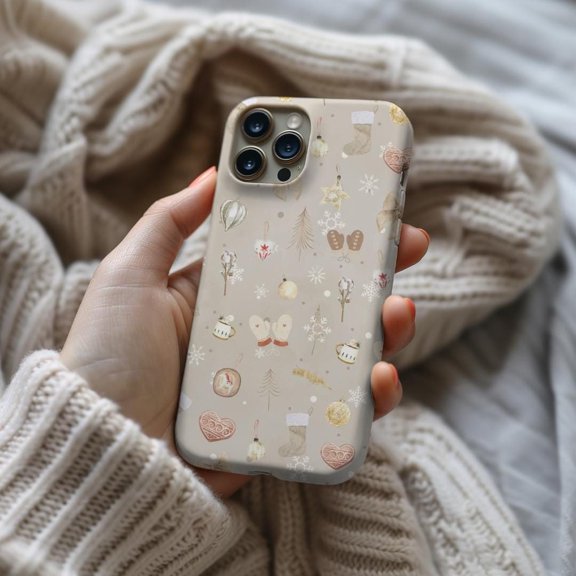 Protective iPhone Case Beige Phone Case Vibes Her Aesthetic Cover IP13/14 Magnetic MagSafe Compatible