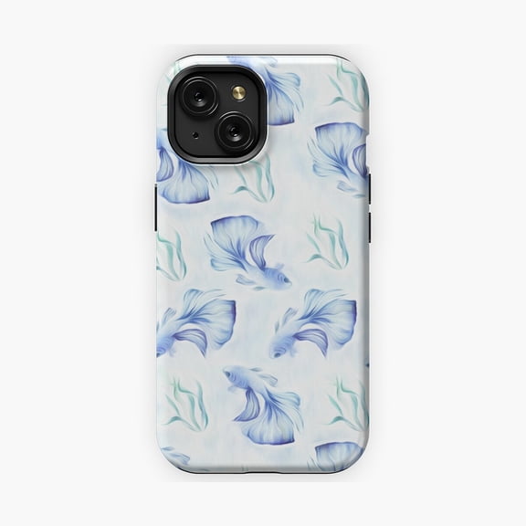 Protective iPhone Case Betta Fish Pattern Phone Case IP13/14 Magnetic MagSafe Compatible