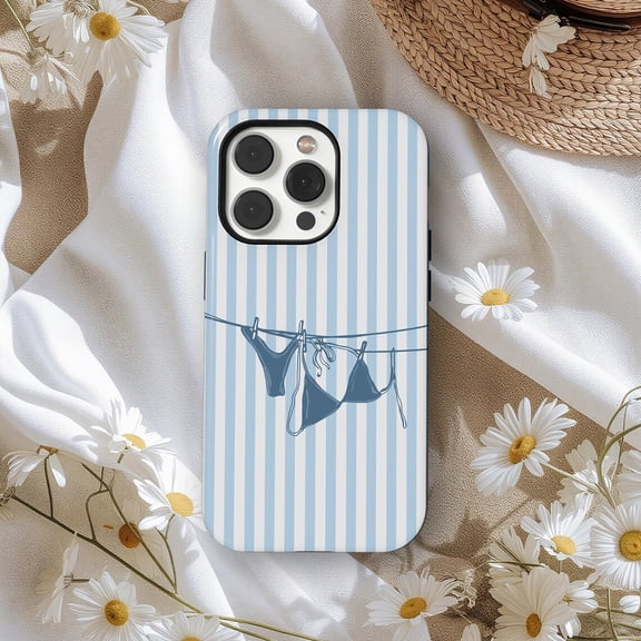 Protective iPhone Case Bikini Bottom Phone Case Summer Aesthetic Monochrome Bathing Suit Beachy Style IP13/14 Magnetic MagSafe Compatible
