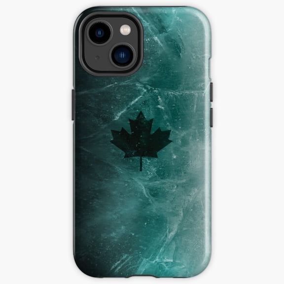 Protective iPhone Case Black Ice Frozen Asphalt Texture Hazard Winter Street Shield IP13/14 Magnetic MagSafe Compatible