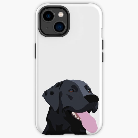 Protective iPhone Case Black Lab Labrador Retriever Faithful Dog Field Portrait Shield IP15 Magnetic MagSafe Compatible