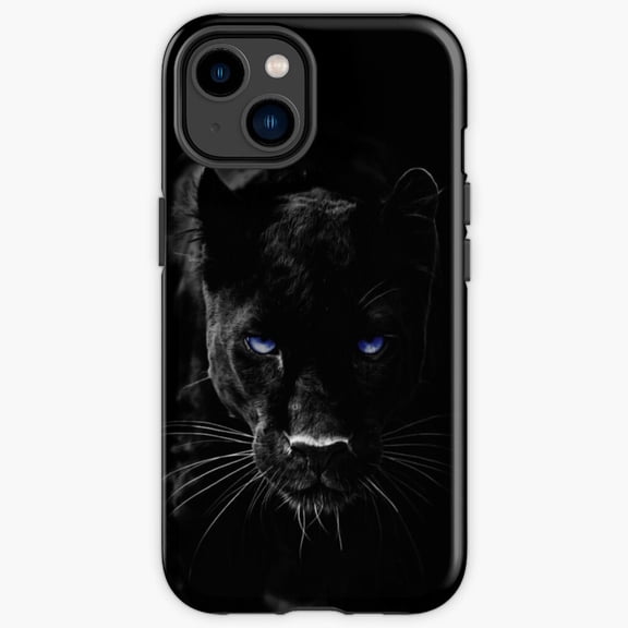 Protective iPhone Case Black Panther Fierce Melanistic Big Cat Tropical Jungle Predator Cover Phone Case IP13/14 Magnetic MagSafe Compatible