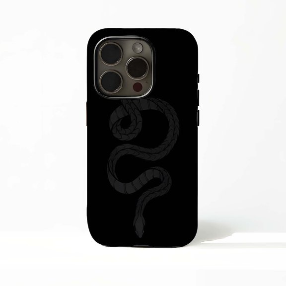 Protective iPhone Case Black Snake Print Protective Cell Phone Case Cover IP13/14 Magnetic MagSafe Compatible