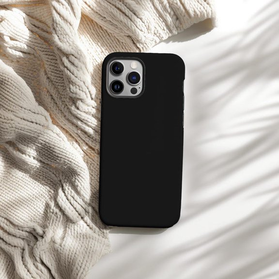Protective iPhone Case Black Solid Color Phone Case Blank for Sticker Simple Plain Style IP13/14 Magnetic MagSafe Compatible