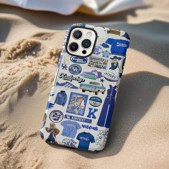 Protective iPhone Case Blue Kentucky Spirit Phone Case College Basketball Fan IP15 Magnetic MagSafe Compatible