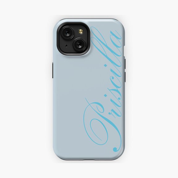 Protective iPhone Case Blue Logo Graphic Phone Case Minimal Modern Aesthetic Print IP15 Magnetic MagSafe Compatible