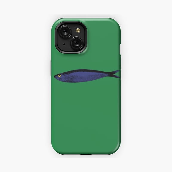 Protective iPhone Case Blue Sardine Phone Case Coastal Fish Pattern IP13/14 Magnetic MagSafe Compatible