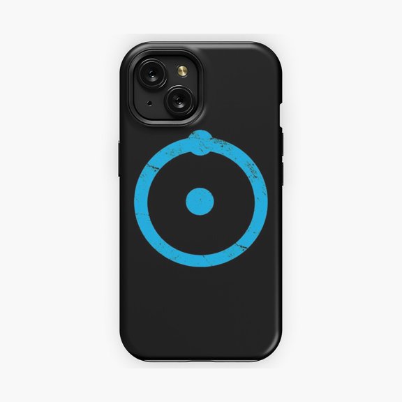 Protective iPhone Case Blue Symbol Inspired Graphic Phone Case IP13/14 Magnetic MagSafe Compatible