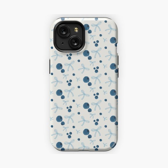 Protective iPhone Case Blueberry Bows Phone Case Fresh Colorful Pattern IP13/14 Magnetic MagSafe Compatible