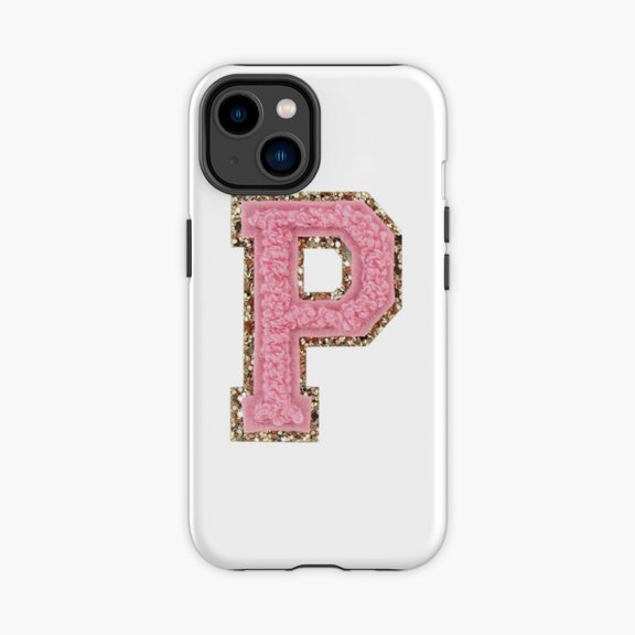 Protective iPhone Case Blush Letter P Monogram Phone Case IP16 Magnetic MagSafe Compatible