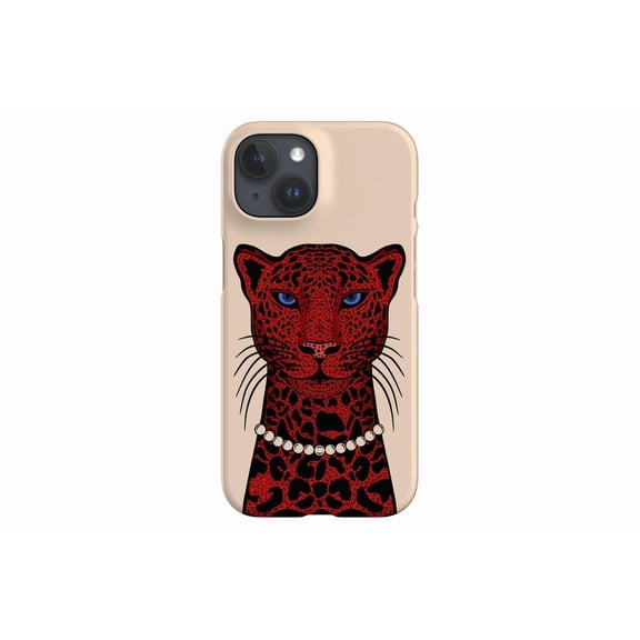 Protective iPhone Case Bold Cheetah Print Designer Cover Off White Red Safari Jaguar Shield IP13/14 Magnetic MagSafe Compatible