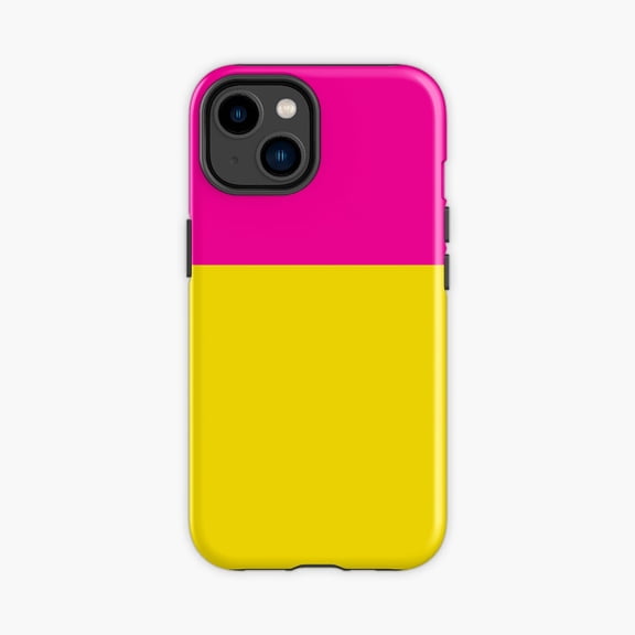 Protective iPhone Case Bold Vivid Neon Yellow Colorblock Phone Case IP 15ProMax Magnetic MagSafe Compatible