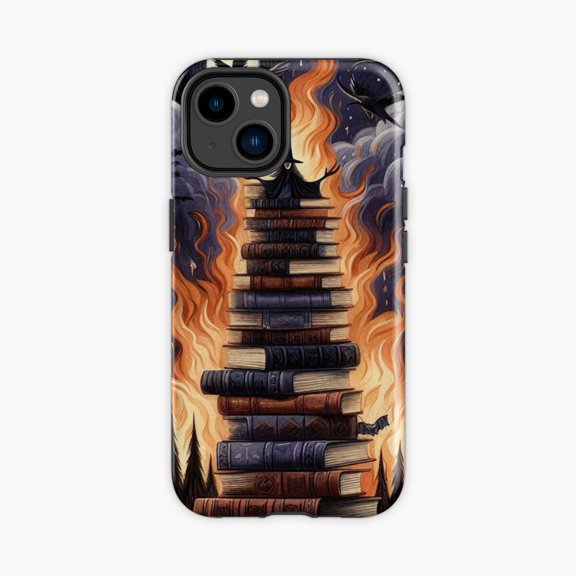 Protective iPhone Case Bookish Tarot Magic Witches Reading Design Phone Case IP15 Magnetic MagSafe Compatible