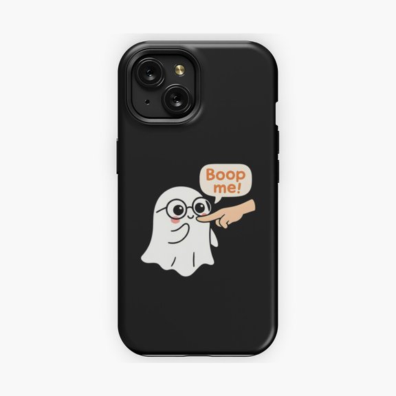 Protective iPhone Case Boop Me Ghost Sticker Phone Case Playful Graphic Art IP15 Magnetic MagSafe Compatible