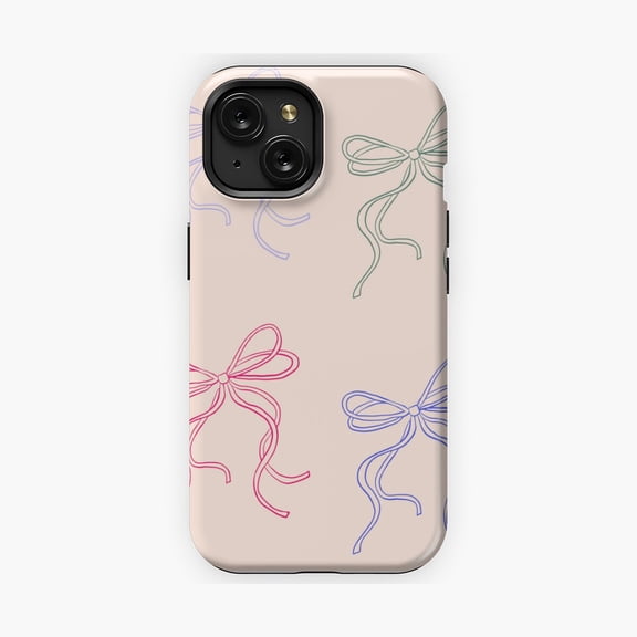 Protective iPhone Case Bows Bows Bows Phone Case Fun Playful Bow Design IP15 Magnetic MagSafe Compatible