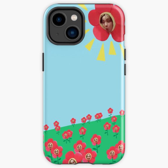 Protective iPhone Case Bright Pop Star Hope Flower Smile Mascot Slogan Heavy Duty Shockproof Hard Shell IP13/14 Magnetic MagSafe Compatible