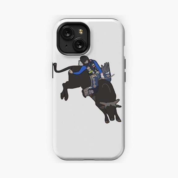 Protective iPhone Case Bull Rider Rodeo Action Western Inspired Phone Case IP15 Magnetic MagSafe Compatible