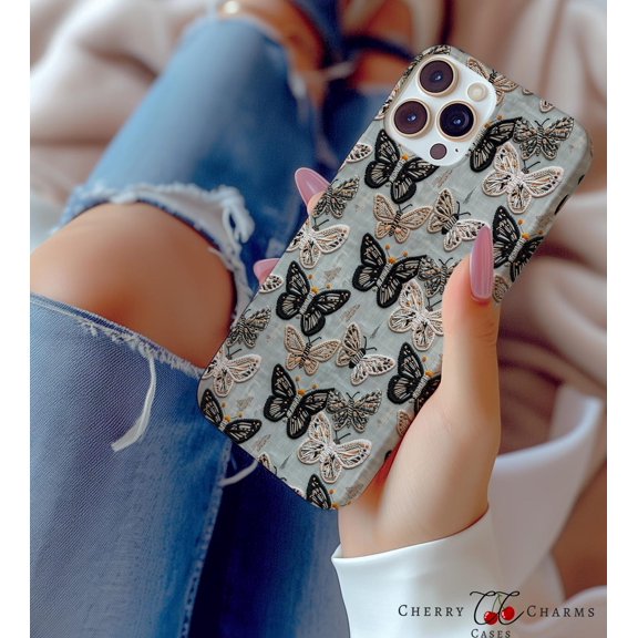 Protective iPhone Case Butterfly Cell Phone Case Insect Protective Cover Bug Aesthetic Cover IP16 Magnetic MagSafe Compatible