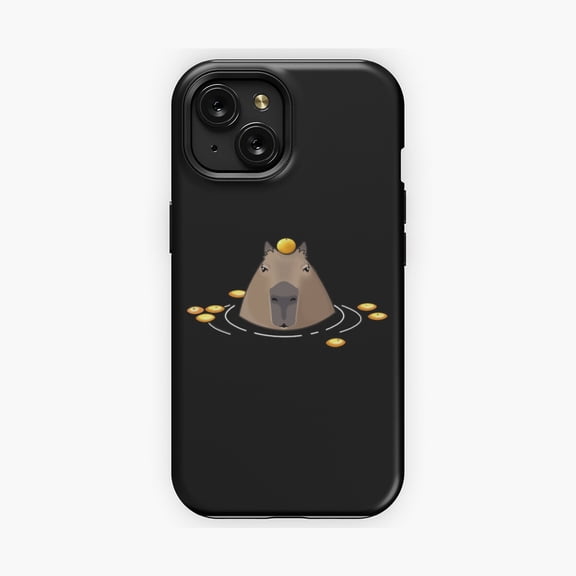 Protective iPhone Case Capybara Animal Inspired Artistic Decorative Phone Case Cute Giant Rodent Hot Spring Portrait Cover IP16 Magnetic MagSafe Compatible
