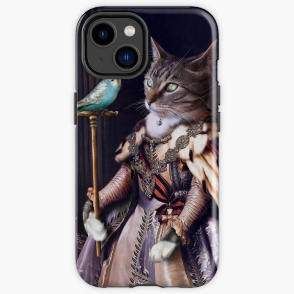 Protective iPhone Case Cat And Budgie Portrait Big Feline And Cyril Bird Friendship Cover IP16 Magnetic MagSafe Compatible