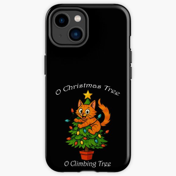 Protective iPhone Case Cat In Tree O Winter Tree O Climbing Tree Feline Chaos Shield IP13/14 Magnetic MagSafe Compatible